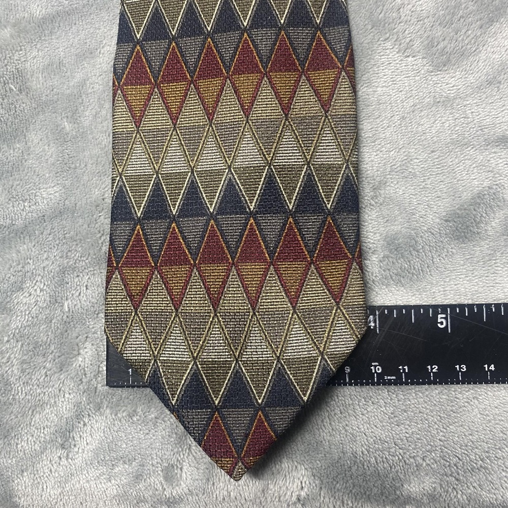 Zinc Tie Mens One‎ Size Multicolor Geometric Silk Wide Handmade Jacquard Necktie - Picture 8 of 9